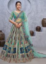 Organza Silk Green Bridal Wear Embroidery Work Lehenga Choli